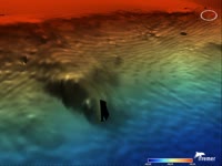 Fly-through video showing sharp bathymetric structures in the Lacaze-Duthiers canyon