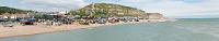 Vue panoramique du port de pêche de Hastings (Angleterre)