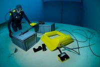 Lecteur ROV (société ENERTAG) - Préparation d'un test en bassin d'essais du Centre Ifremer de Brest