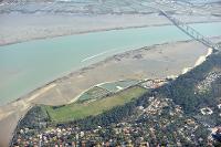 Vue aérienne de la station Ifremer de La Tremblade, s'ouvrant sur des parcs ostréicoles